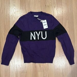 Purple and Black NYU Sweater